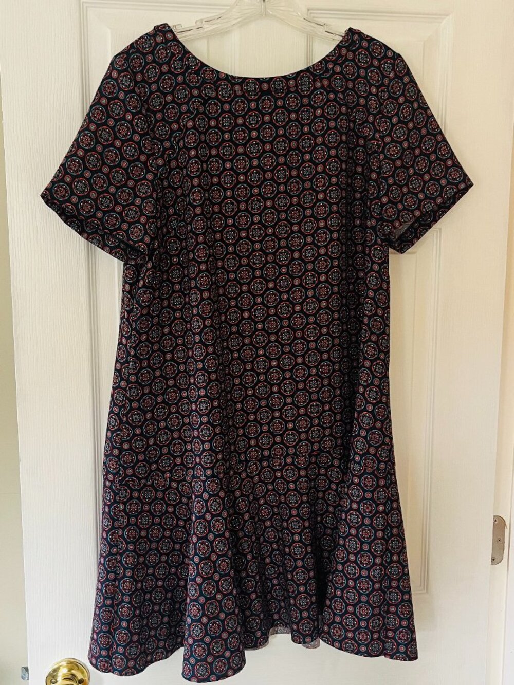 Banana Republic Geometric Mosaic Print Short Sleeve Swing Dress - Size 14